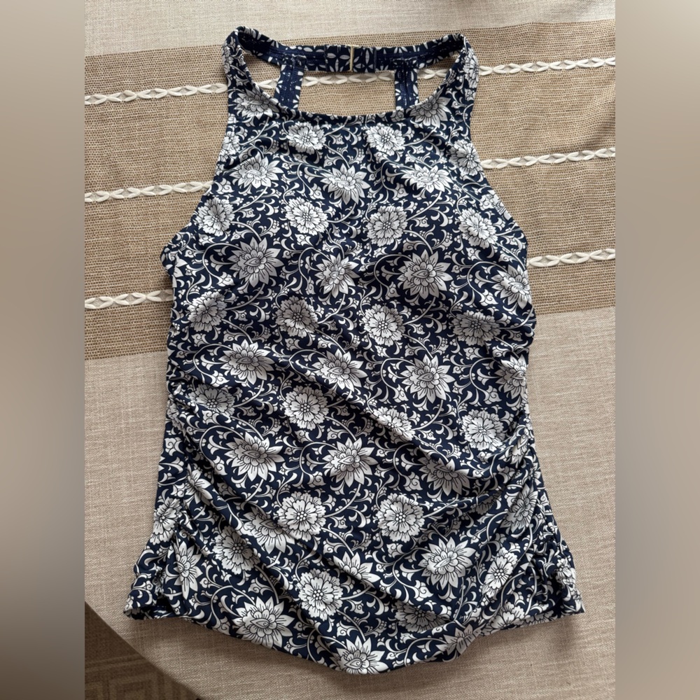 Jantzen Navy/White High Neck & Back Tankini Set. NWT. Size 10.